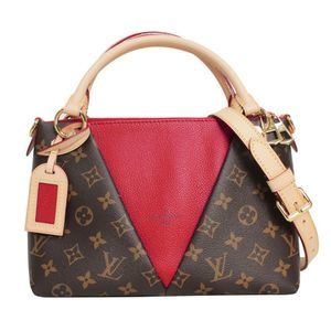 Louis Vuitton V Tote BB Monogram Leather Shoulder Bag Red
